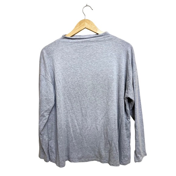 Eileen Fisher Tops - Eileen Fisher Womens Gray Tencel Lyocell Mock Neck Long Sleeve Top Size Medium